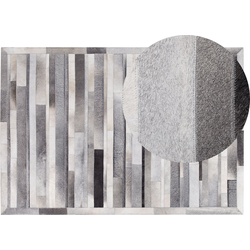 AZAY - Laagpolig vloerkleed - Lichtgrijs - 140 x 200 cm - Koeienhuid