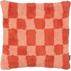 In The Mood Collection Tuft Sierkussen - L45 x B45 x H10 cm - Katoen - Rood, Roze