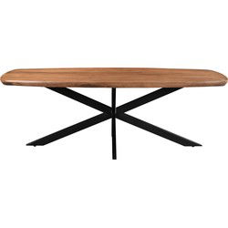 Livingfurn - Eetkamertafel Jesper Danish Oval 180cm - Mangohout / Gecoat Staal