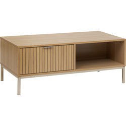 Koffietafel Salontafel Tasso - Houten salontafel met panelen - 50x100x40 cm