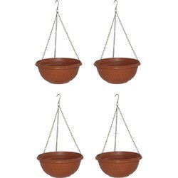 HANGENDE PLANTENBAK BLOEMPOT MET KETTING diameter 26cm-set 4 stuks