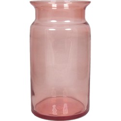 Glazen melkbus vaas/vazen oud roze 7 liter smalle hals 16 x 29 cm - Vazen