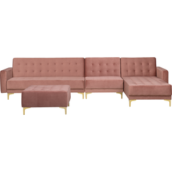 Beliani ABERDEEN - Modulaire Sofa-Roze-Fluweel