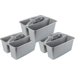 Hega Hogar Opbergbox - 3x - kunststof - 6L - met handvat - opbergdoos - Opbergbox