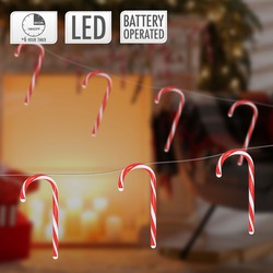LED Candy Cane Lichtketting 330 cm met 28 warm witte LED's