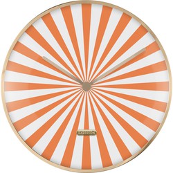 Karlsson - Wandklok Candy Swirl Dome - Bright orange & white- Ø40cm