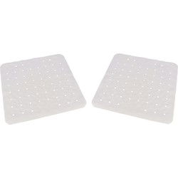 Gerimport badmat/douchemat - 2x - anti-slip - wit - 54 x 54 cm - Badmatjes