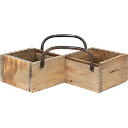 Clayre & Eef Opbergdoos  38x22x9 cm Bruin Hout Ijzer Opbergbox