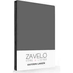 Zavelo Laken Basics Antraciet (Katoen)-Lits-jumeaux (240x300 cm)