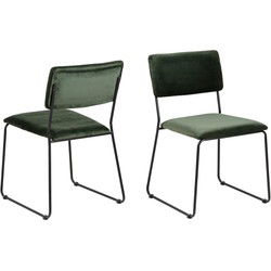 Eetkamerstoel - Groen - Stof - Zithoogte 46cm - Naver - Set van 2