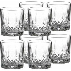 LAV whisky/drinkglazen Odin - gedecoreerd glas - 8x stuks - 330 ml - Drinkglazen