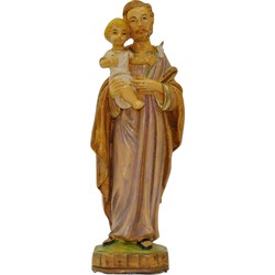 Jozef beeldje - met Jezus op zijn arm - 15 cm - polystone - Kerstbeeldjes