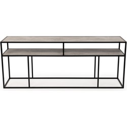 Stalux Side-table 'Teun' 200cm, kleur zwart / beton