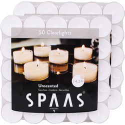 Spaas theelichtjes/waxinelichtjes - 100x - wit - 4,5 branduren - Waxinelichtjes