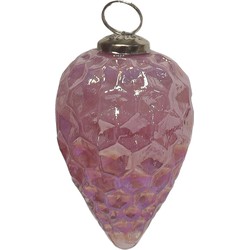 Clayre & Eef Kerstbal  Ø 5 cm Roze Glas Kerstdecoratie