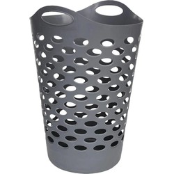 5Five Flexibele wasmand/opbergmand - grijs - 60 ltr - D41 x H66 cm - Wasmanden