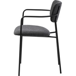 Eetkamerstoel Donkergrijs Stof - 53,5x55x77cm - Zama - Set van 2
