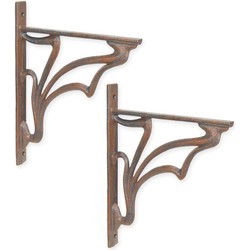 A PAIR OF CAST IRON ART NOUVEAU WALL BRACKETS