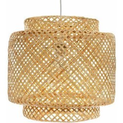 Atmosphera Hanglamp bamboe - 40 x 38 cm - naturel - gevlochten - Hanglampen