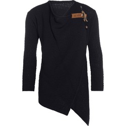 Knit Factory Emy Gebreid Dames Vest - Navy - 36/38 - Inclusief sierspeld