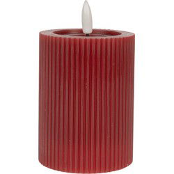 Clayre & Eef LED Kaars Ø 8x13 cm Rood Wax
