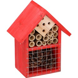 Rood huisje voor insecten 19 cm vlinderhuis/bijenhuis/wespenhotel - Insectenhotel