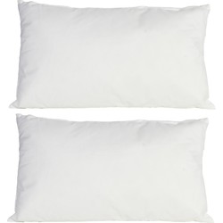 2x Bank/sier kussens voor binnen en buiten in de kleur wit 30 x 50 cm - Sierkussens