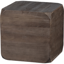 WOOOD Exclusive Lio Bijzettafel - Hout - Donkerbruin - 46x46x46