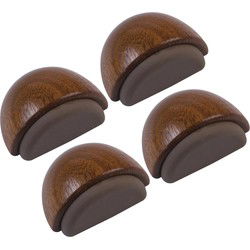 AMIG Deurstop/deurmagneet - 4x - D48mm - zelfklevend - mahonie - houtA  - Deurstoppers
