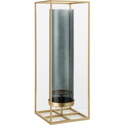 J-line - Windlicht Rechthoek Hoog Metaal/glas Goud - 20x20x55cm