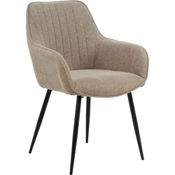 Housecraft Living Maud Eetkamerstoelen met armleuning Taupe - Set van 2