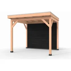 Douglas overkapping, 300 x 250 cm, met achterwand, Westwood Comfort Zwart