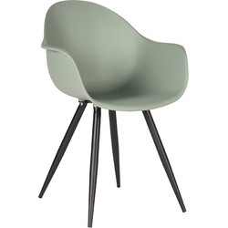 LABEL51 Eetkamerstoel Luca - Forest - Kunststof - Black Frame