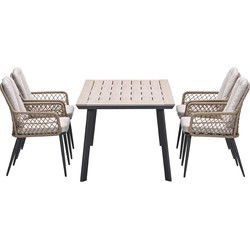 Garden Impressions Kalibo tuinset 5-delig - Penedo tuintafel 160x90 cm