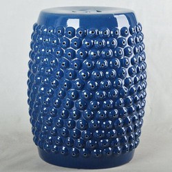 Fine Asianliving Keramische Kruk Navy Blauw Dots Handgemaakt D33xH46cm