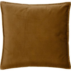 Atmosphera Bank/sierkussens huiskamer Sophia - 55 x 55 cm - Goud/bruin - polyester - met rits - Sierkussens