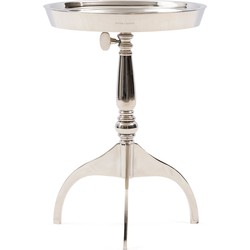 Riviera Maison Bijzettafel Verstelbaar - Crosby Adjustable End Table - Zilver 