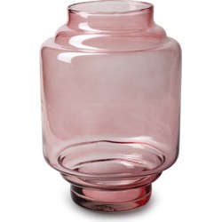 Jodeco Bloemenvaas Lotus - transparant roze - glas - D17xH25 cm - Vazen