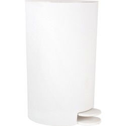 MSV pedaalemmer - kunststof - wit - 3L - 15 x 27 cm - Badkamer/toilet - Pedaalemmers