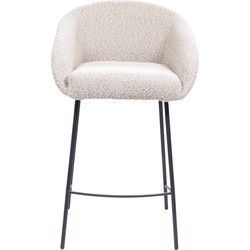 Barstoel Stof Taupe - Zithoogte	65cm - 52x42x88cm - Lova - Set van 2