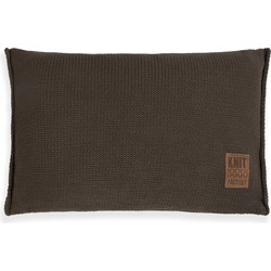 Knit Factory Uni Sierkussen - Dark Taupe - 60x40 cm - Inclusief kussenvulling
