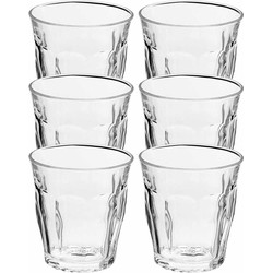 6x Drinkglazen/waterglazen transparant Picardie 250 ml - Drinkglazen