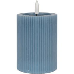 Clayre & Eef LED Kaars 8x13 cm Blauw Wax