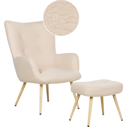 Beliani VEJLE - Fauteuil-Beige-Bouclé