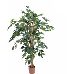 Mica Decorations ficus benjamina 105x60 cm groen in plastic pot