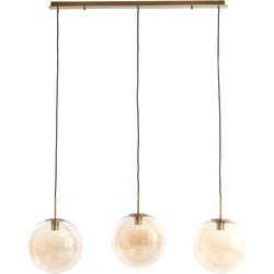 Light & Living - Hanglamp 3L 120x30x30 cm MEDINA glas amber+goud