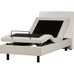 DUKE - Bed verstelbaar - Lichtbeige - 90 x 200 cm - Polyester