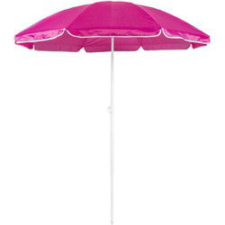 Verstelbare strand/tuin parasol - roze - dia 150 cm - verstelbaar - Parasols