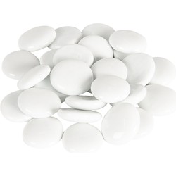 Clayre & Eef | Decoratie steentjes wit 300 gr / 28-30 mm | Wit | Glas | Steen | 64406
