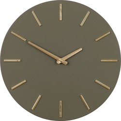 Mica Decorations Klok Brixen - 35.5x4x35.5 cm - Aluminium - Donker Groen